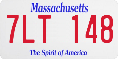 MA license plate 7LT148