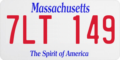 MA license plate 7LT149