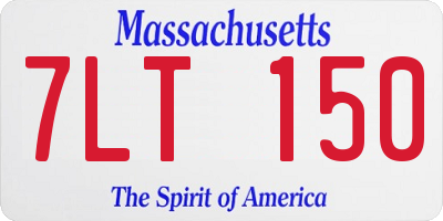 MA license plate 7LT150