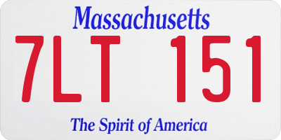 MA license plate 7LT151