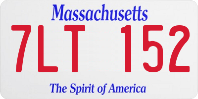 MA license plate 7LT152