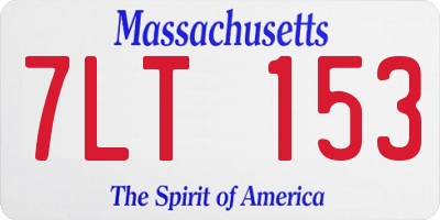 MA license plate 7LT153