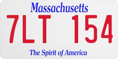 MA license plate 7LT154
