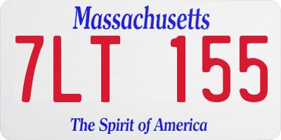 MA license plate 7LT155