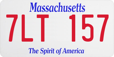 MA license plate 7LT157