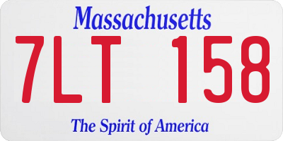 MA license plate 7LT158