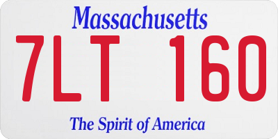 MA license plate 7LT160