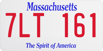 MA license plate 7LT161