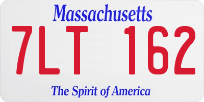 MA license plate 7LT162