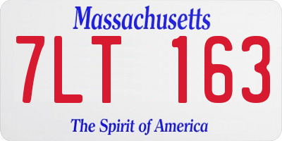MA license plate 7LT163