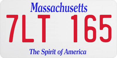 MA license plate 7LT165