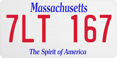 MA license plate 7LT167