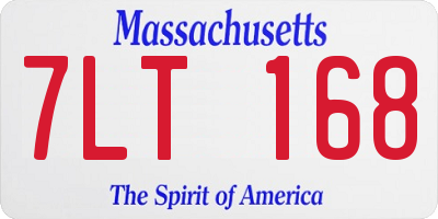 MA license plate 7LT168