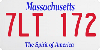 MA license plate 7LT172