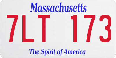 MA license plate 7LT173