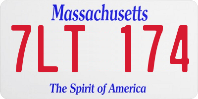 MA license plate 7LT174