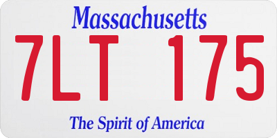 MA license plate 7LT175