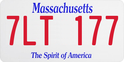 MA license plate 7LT177