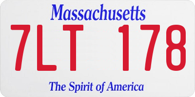 MA license plate 7LT178