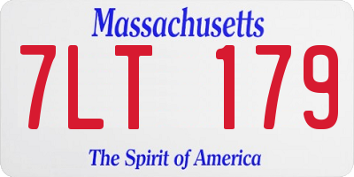 MA license plate 7LT179