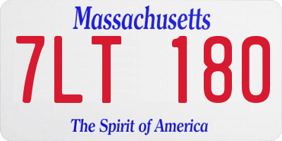 MA license plate 7LT180
