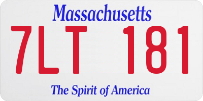 MA license plate 7LT181