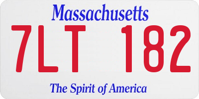 MA license plate 7LT182