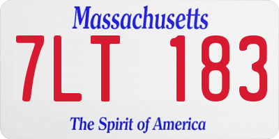 MA license plate 7LT183