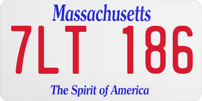 MA license plate 7LT186