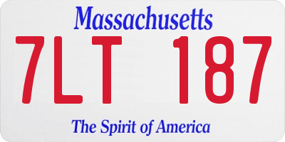 MA license plate 7LT187