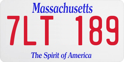 MA license plate 7LT189