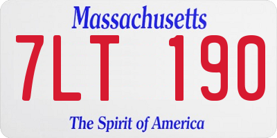 MA license plate 7LT190