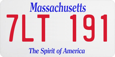 MA license plate 7LT191