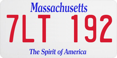 MA license plate 7LT192