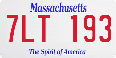 MA license plate 7LT193