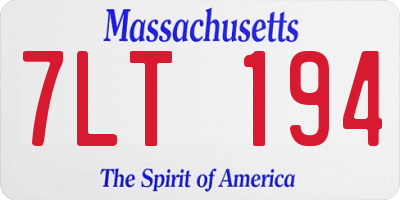 MA license plate 7LT194