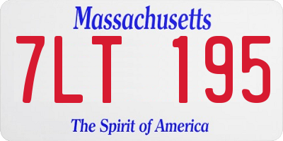 MA license plate 7LT195