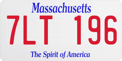 MA license plate 7LT196
