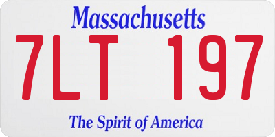 MA license plate 7LT197