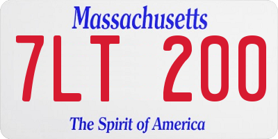 MA license plate 7LT200