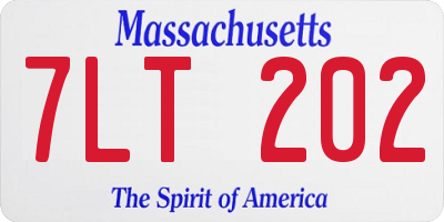 MA license plate 7LT202