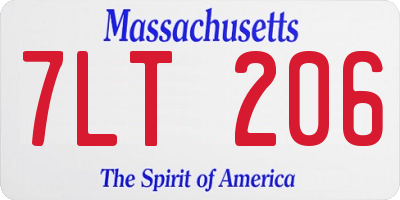 MA license plate 7LT206