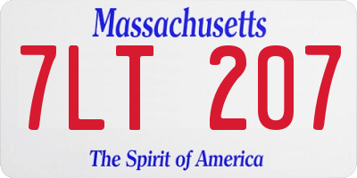 MA license plate 7LT207