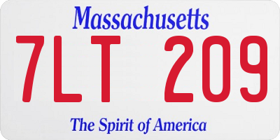 MA license plate 7LT209