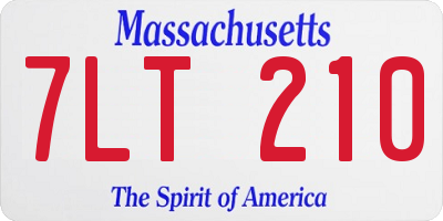 MA license plate 7LT210