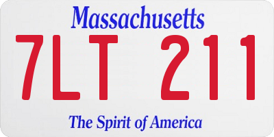 MA license plate 7LT211