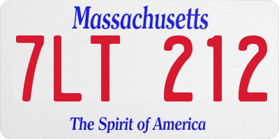 MA license plate 7LT212