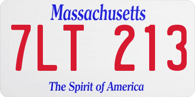 MA license plate 7LT213
