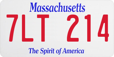 MA license plate 7LT214