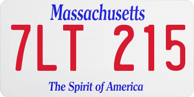 MA license plate 7LT215